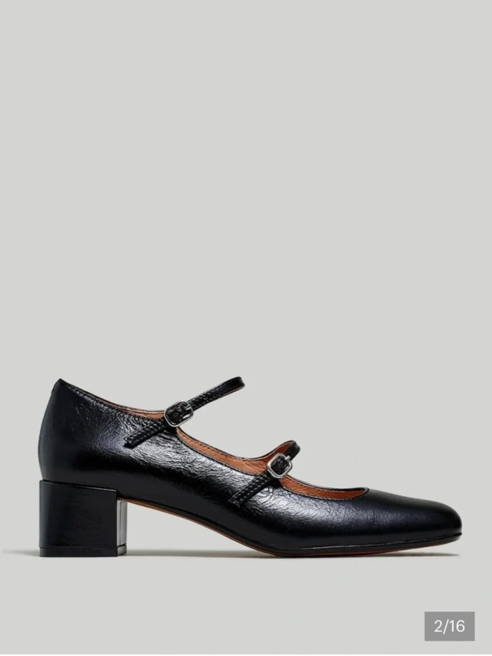 Madewell Black Leather Nettie Mary Jane Heels, 6.5 - Picture 2 of 8
